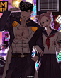jojo 不良組 東方仗助&空條徐倫 畫師@羅雨時