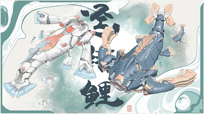 Koi fish submarine-花瓣网