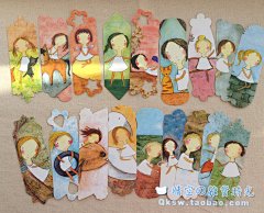【韩国文具】卡通动漫~几米手绘插画风小女孩纸质书签 8张-淘宝网