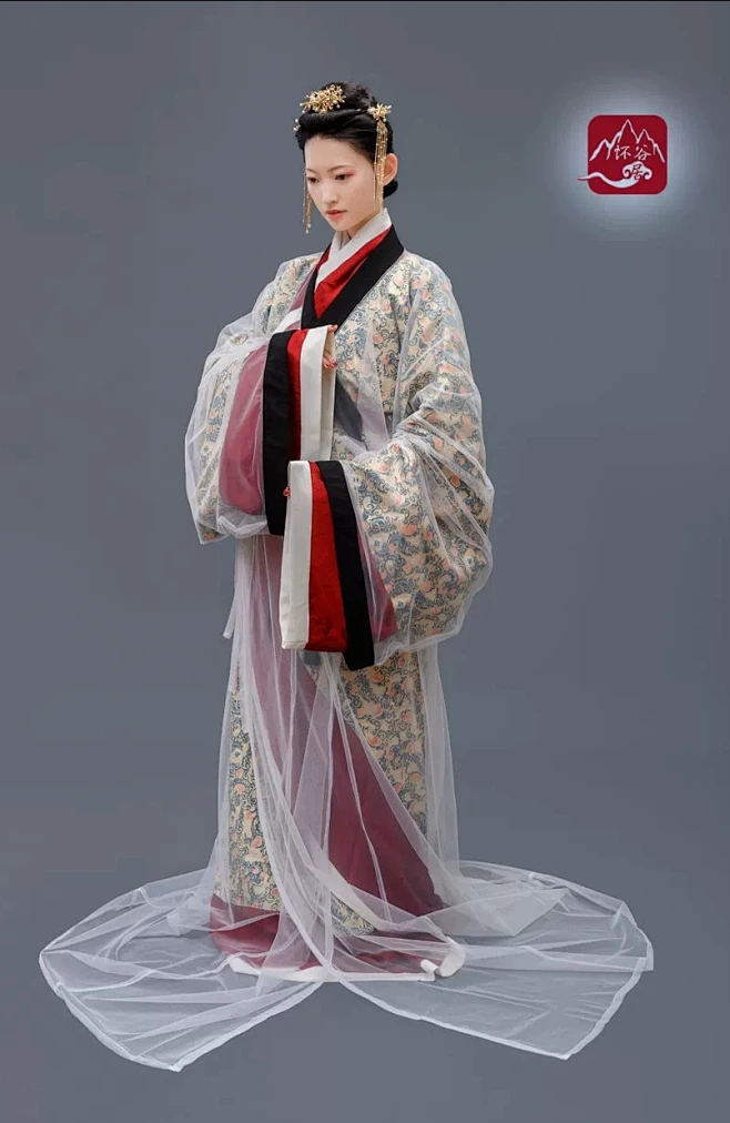【怀谷居】仿马王堆·曲裾袍 ，外穿为素纱襌衣-花瓣网
