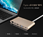 Type-C转USB3.0hub苹果电脑MacBook转HDMI/VGA/mini dp网卡转换器-tmall.com天猫