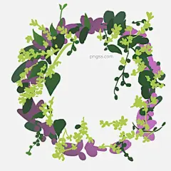 紫色的鲜花花环插画图片大小2000x2000px 图片尺寸1.6 MB 来自PNG搜索网 pngss.com 免费免扣png素材下载！插画#花朵#花环#花束#绿色叶子#藤蔓#纹理边框#小清新#小文艺#植物边框#装饰#紫色的鲜花#