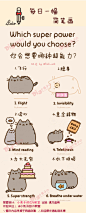 #每日一幅，简笔画#【小喵Pusheen】你会想要哪种超能力？