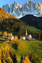 Autumn in Dolomites, Italy: