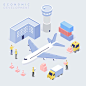 s0388-城市工程建设航空铁路仓储运输通讯施工隧道2.5D插画AI素材-淘宝网