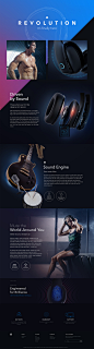 66AUDIO Site & Revolution Product Page Design : 66Audio site redesign and Product Page for Revolution Headphones I've started in 2015. 66Audio creates sport and lifestyle headsets for active people, it's quite young company but it grows quite rapidly.