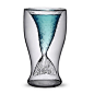 美人鱼双层高硼硅耐热造型玻璃杯红酒杯的图片