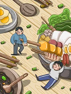 卡通宇宙探险个性奇异幻想圣诞美食手绘海报