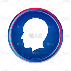 头像男子脸图标丝绸蓝色圆形按钮水的设计插图