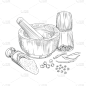 研磨器,胡椒,黑胡椒子,多香果粉,辣椒,蔬菜,健康保健,清新,药,香料