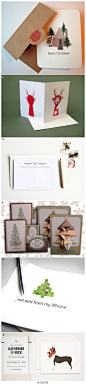 充满设计感的圣诞卡片，送上暖暖的关怀.让人感动！Via：图片来自网络
