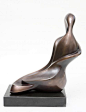 Bronze Figurative Abstract sculpture by artist Akiva Huber titled: 'Love 2 (Abstarct Figurative Young Love Statues)' £6667 #sculpture #art: 