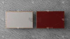 白色背景的红白相间的豪华邀请名片。模型品牌。三维渲染