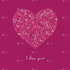 可爱的手画心形涂鸦，可爱和浪漫，伟大的横幅，壁纸，卡片-矢量设计