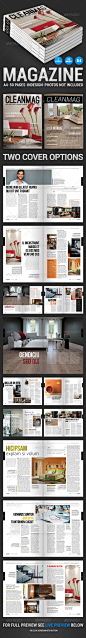 CleanMag 50 pages magazine - GraphicRiver Item for Sale