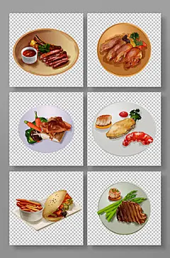 美味牛排西餐美食元素插画