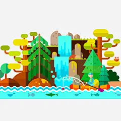 卡通山水植物高清素材 免抠 山水 植物 精美 绿色 美图 免抠png 设计图片 免费下载