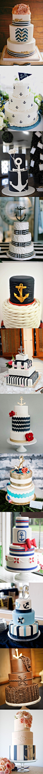 #婚礼布置#以船锚元素设计的航海主题婚礼翻糖蛋糕，复古的色彩有着大航海时代的怀旧风情。 更多: http://www.lovewith.me/share/detail/all/30062