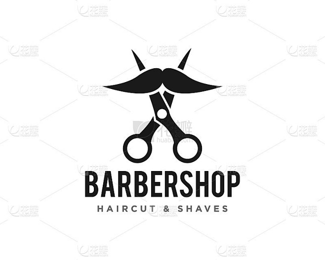 理发店标志设计向量