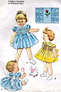 1950s Toddlers Smocked Dress