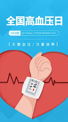 世界高血压日心脏健康体检科普海报