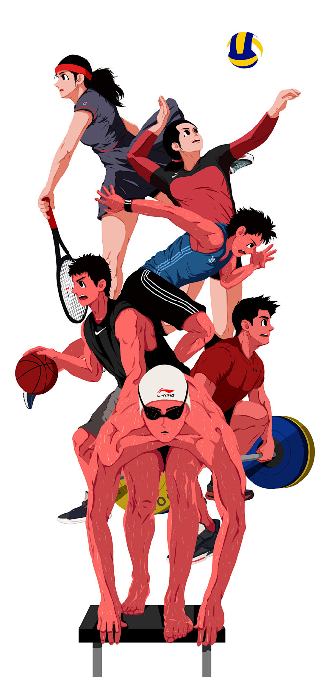 运动sport_里几__插画师作品_涂鸦...