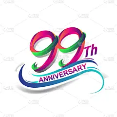 周年庆典标志绿色和红色