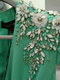 Pearl beading with feather embroidery | embellishment | Pinterest