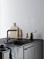 Dark kitchen : Minimalist renders inspired by photos