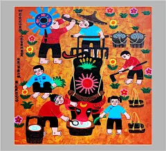 【龙门农民画画家王汉池获“山花奖” 获奖作品】
——  王汉池，男，1956年生，广东省龙门县永汉镇人。中国民间文艺家协会会员，广东省美术家协会会员，广东省民间艺术家协会会员，龙门农民画协会副会长。1982年参加县文化馆龙门农民画创作班。1984年加入龙门县文化馆龙门农民画创作组，从事创作农民画30多年至今。

王汉池的作品风格大胆创新，色彩强烈明快，夸张变形的构图，糅合了水墨抽象风格和民间客家原生态审美情趣的独特表现手法。