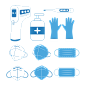 蓝色防疫图标ICON