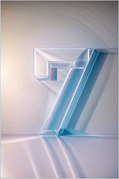 磨砂玻璃材质数字7模型图片