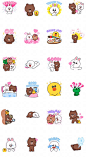 【动态】24款Q弹可爱 linefriends 布朗熊 可妮兔 line微信表情包-淘宝网