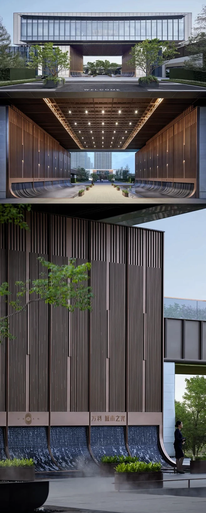 福州万科 · 城市之光 南北两座院落都采用曲形屋面飞檐高翘的设计，灵感源自富有传奇色彩的“福州古厝”曲线屋脊，不仅揭示了对当地传统建筑艺术的 ...