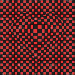 平视角,凸的,背景,三维图形,错觉,格子图案,心型,矢量,华丽的,贺卡