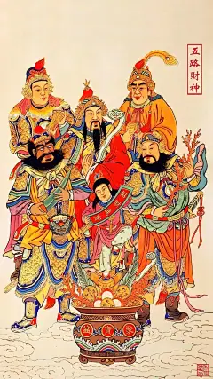 壁纸合集 | 财神壁纸：五路财神到我家
