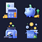 Blockchain 3D Icon Set