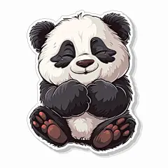 微笑的可爱熊猫素材图片