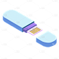 2.5D电脑配件贴纸svg-U盘