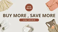 Minimalist Women's Wear Apparels Discount Promotion Ecommerce Banner