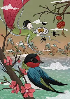立春季节插画_月茫__插画师作品_涂鸦王国gracg.com