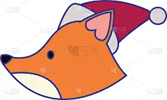 狐狸,帽子,动物头,多色的,图标,可爱的,华丽的,设计,问候