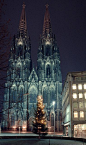 Christmas in Cologne Cathedral, Germany.   One of my favorite places ever!!!! Mark and I hoofed the steps to the top (or near the top) of one of the spires - beautiful !