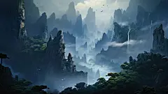 唯美古风山水壁纸素材