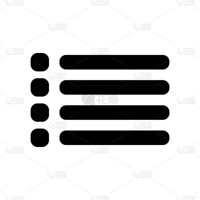 列表图标向量图标。简单元素说明。列表符号设计。可用于网络和手机。素材-花瓣网