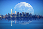Moonrise above New York City by Anatoliy Urbanskiy on 500px