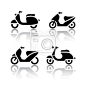 Set of transport icons - scooter and moped #摩托车 / 踏板车#