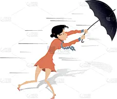 女人,伞,强风,倾盆大雨,意外事件,风,天气,暴风雨,剪贴画,旋风
