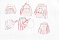 #SAI资源库# JK百褶裙的绘制参考，裙子在不同动作中的褶皱变化，借鉴收藏，转需~