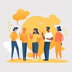 成年人职业洽谈扁平风商务人物办公场景插画